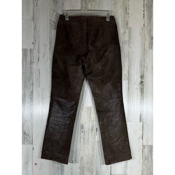 For Joseph Suede Pants Size 28 Brown Leather Straight Leg Lined READ - Picture 4 of 14